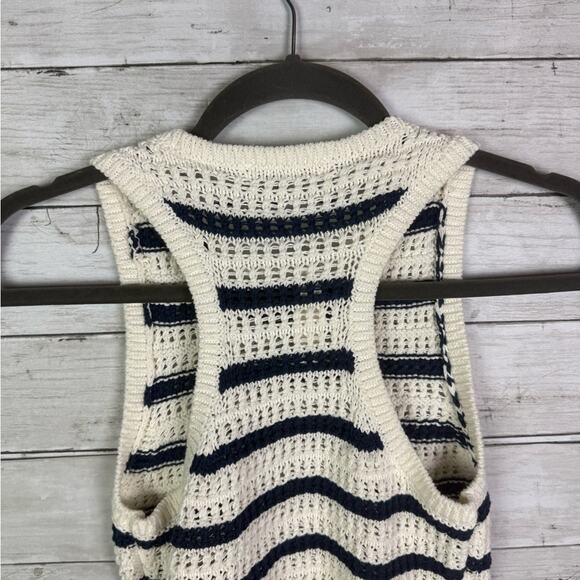 Madewell Crochet-Knit Crewneck Sweater Tank Bright Ivory Size XXS - Picture 7 of 8